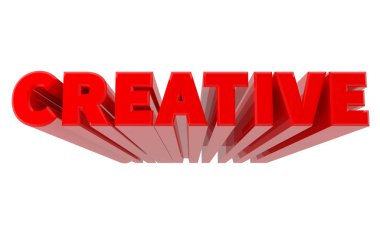 Beyaz arka plan 3d render 3d Yaratıcı kelime