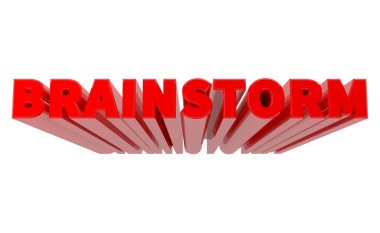 Beyaz arka plan 3d render 3d Brainstorm kelime