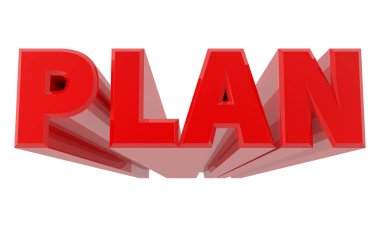 Beyaz arka plan 3d render 3d Planı kelime