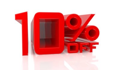 % 3d% 10 indirimli beyaz arkaplan 3D görüntüleme