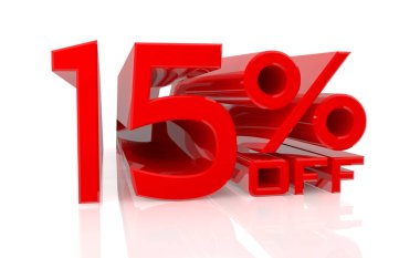 3D% 15 indirimli beyaz arkaplan 3D görüntüleme