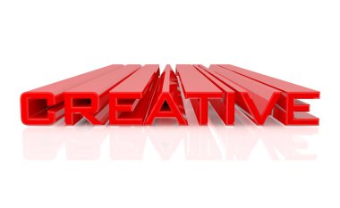 Beyaz arka plan 3d render 3d Yaratıcı kelime