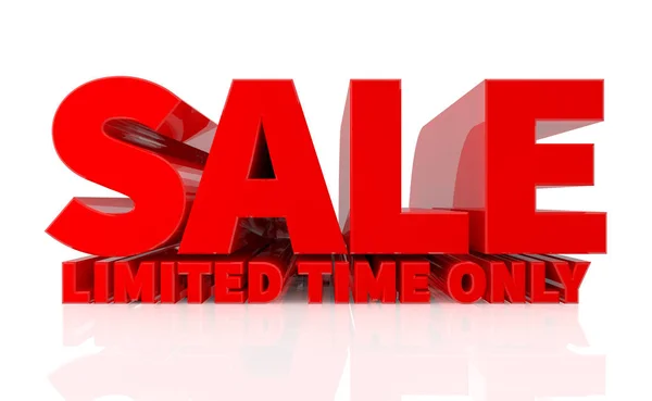 3D SALE LIMITED TIME ONLY word on white background 3d rendering