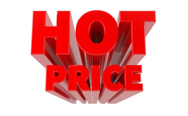 Palabra de precio caliente 3D sobre fondo blanco 3d renderizado —  Fotos de Stock