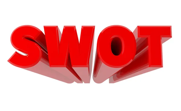 3D SWOT word on white background 3d rendering — Stock Photo, Image