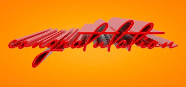 Congratulations lettering on Orange background — Stock Photo, Image