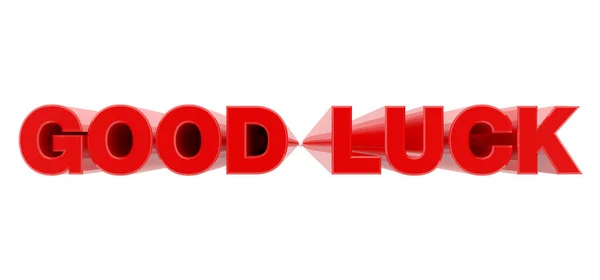 Good LUCK red word on white background illustration 3D rendering — стоковое фото