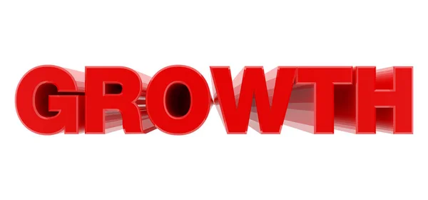 Wachstum rotes Wort auf weißem Hintergrund Illustration 3D-Rendering — Stockfoto