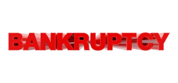 BANKRUPTCY parola rossa su sfondo bianco illustrazione rendering 3D — Foto Stock