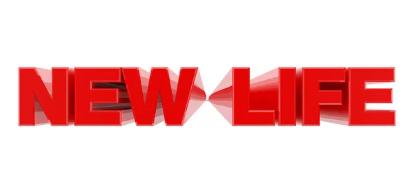 सफेद पृष्ठभूमि चित्रण 3 डी रेंडरिंग पर नया जीवन लाल शब्द — स्टॉक फ़ोटो, इमेज