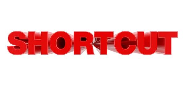 SHORTCUT palabra roja sobre fondo blanco ilustración 3D representación — Foto de Stock