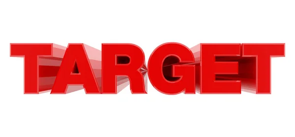 Target parola rossa su sfondo bianco illustrazione rendering 3D — Foto Stock