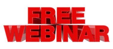 Beyaz arka plan illüstrasyon 3d render ücretsiz Webinar kırmızı kelime
