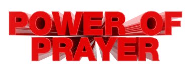 Beyaz arka plan illüstrasyon 3d render üzerinde Dua kırmızı kelime Güç