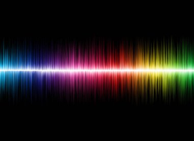 Siyah Arka Plan illüstrasyonlu soyut soundwave