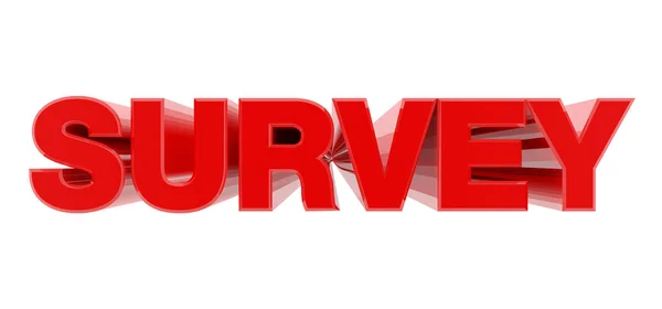SURVEY red word on white background illustration 3D rendering — Stock Photo, Image