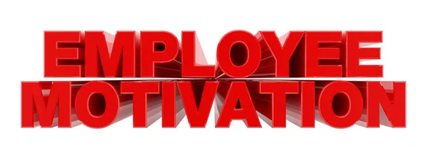 Zaměstnanecký motiv červené slovo na bílém pozadí ilustrace 3D vykreslování — Stock fotografie