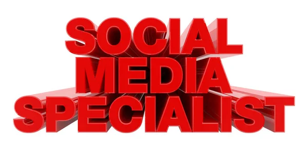 SOCIAL MEDIA SPECIALIST red word on white background illustration 3D rendering