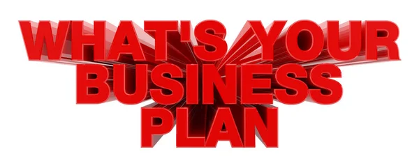 What 's your business plan red word on white background illustration 3D rendering — стоковое фото