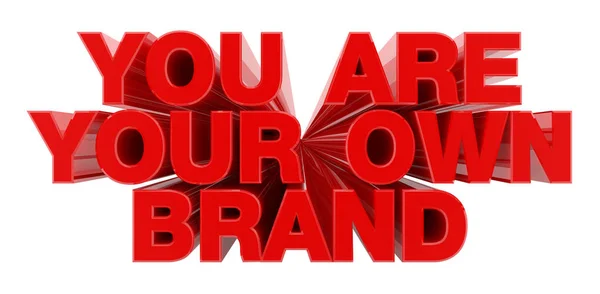 Beyaz arka plan illüstrasyon 3d render üzerinde Kendi Marka kırmızı kelime are You Are Your Own