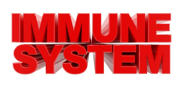 IMMUNE SYSTEM красное слово на белом фоне иллюстрация 3D рендеринга — стоковое фото