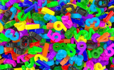 Renkli sayılar arka plan 3d render