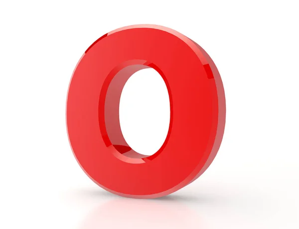 Der rote Buchstabe o auf weißem Hintergrund — Stockfoto