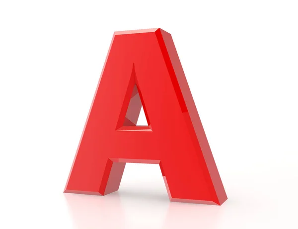 The red letter A on white background 3d rendering — Stock Photo, Image