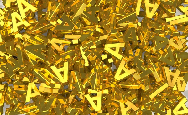 Letra A oro fondo 3d renderizado —  Fotos de Stock