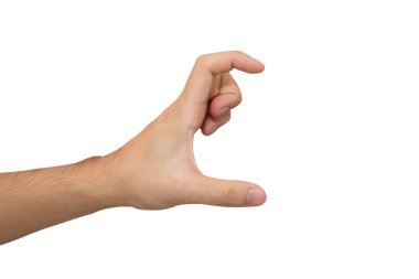 Kırpma yolu olan beyaz arkaplanda el ele tutuşan adam