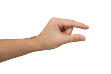 Kırpma yolu olan beyaz arkaplanda el ele tutuşan adam.