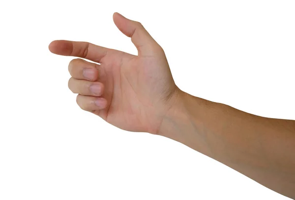 Mand hånd isoleret på hvid baggrund, klipning sti - Stock-foto