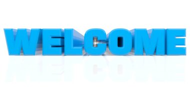 3D WELCOME word on white background 3d rendering clipart