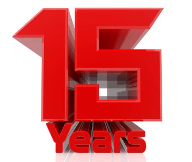 beyaz arka plan 3d render 3d 15 yıl kelime
