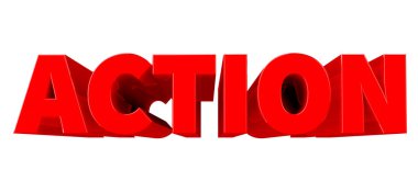 Beyaz arka plan 3d render 3d Eylem kelime