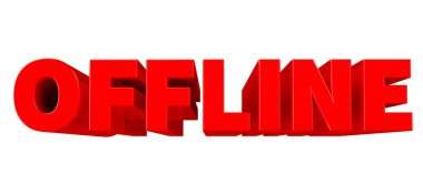 Beyaz arka plan 3d render 3d Çevrimdışı kelime