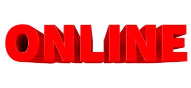 Beyaz arka plan 3d render 3d Online kelime