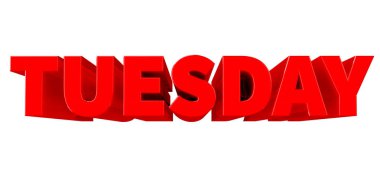 Beyaz arka plan 3d render 3d Salı kelime