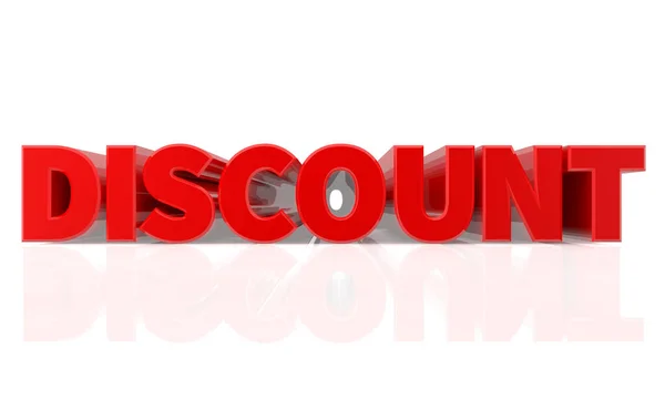 3D DISCOUNT word on white background 3d rendering — Stock Photo, Image