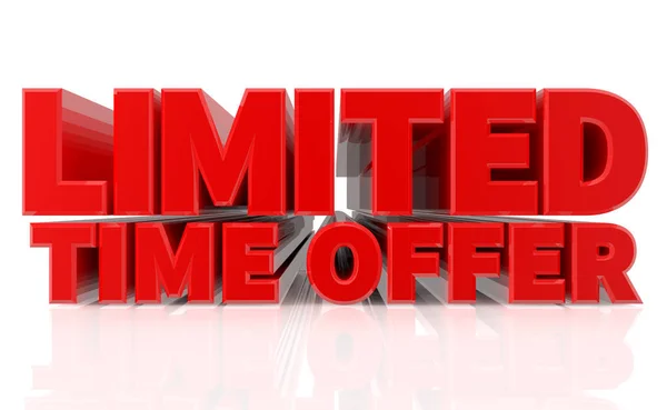 3D LIMITED TIME OFFER word on white background 3d rendering — Stock Photo, Image