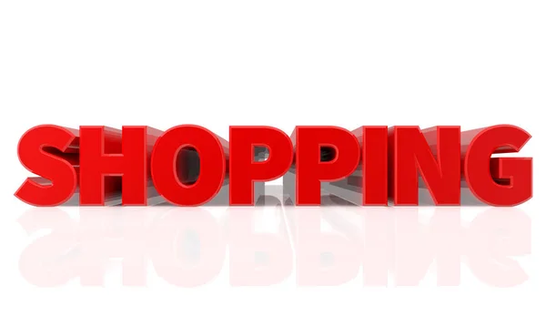 3D shopping Word op witte achtergrond 3D rendering — Stockfoto