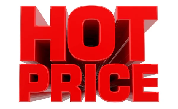 Palabra de precio caliente 3D sobre fondo blanco 3d renderizado —  Fotos de Stock