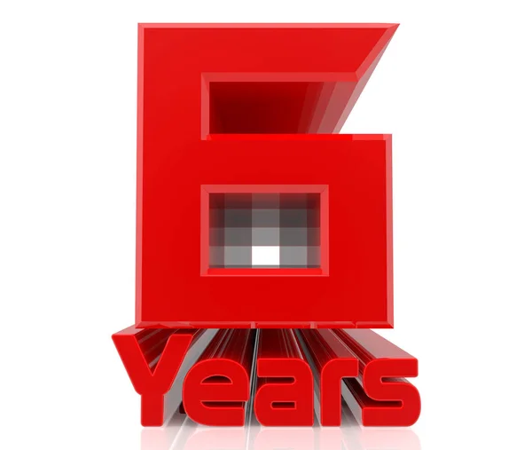 3D 6 years word on white background 3d rendering — Stock Photo, Image