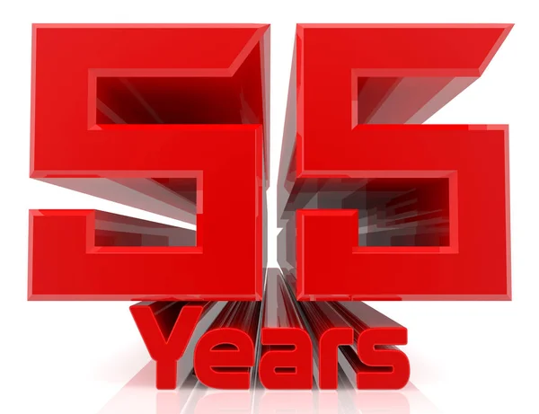 3D 55 years word on white background 3d rendering — Stock Photo, Image