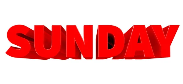 3D SUNDAY word on white background 3D rendering — стоковое фото