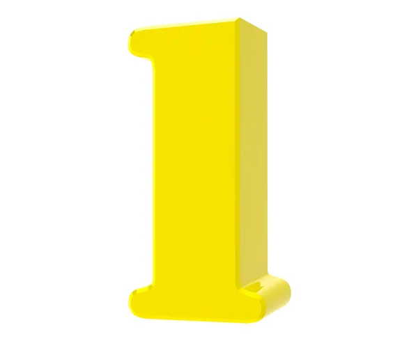 白い背景 3D レンダリングの 3D 黄色の番号 1 — ストック写真