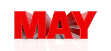 Beyaz arka plan 3d render 3d Mayıs kelime