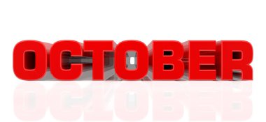 Beyaz arka plan 3d render 3d Ekim kelime