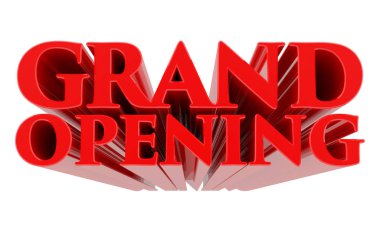 Beyaz arka plan 3d render 3d Büyük Açılış kelime