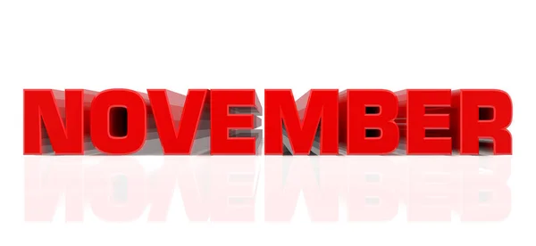 3D November word on white background 3d rendering — Stock Photo, Image